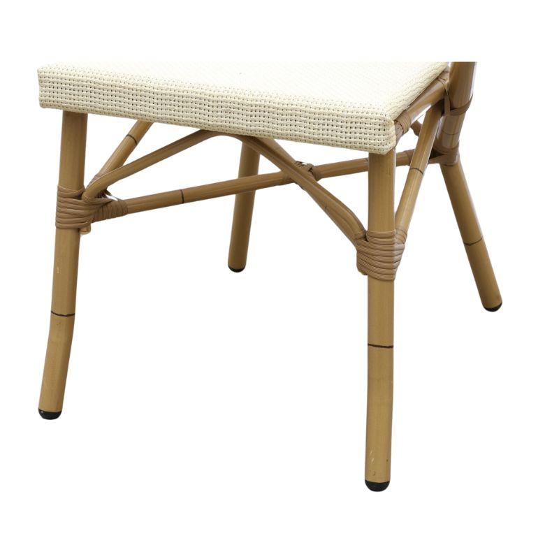 Set of Four Walters Wicker Aluminum Faux Bamboo Bistro Armchairs 3