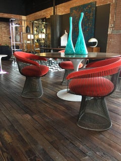 Set of Four Warren Platner Bronze Dining Chairs