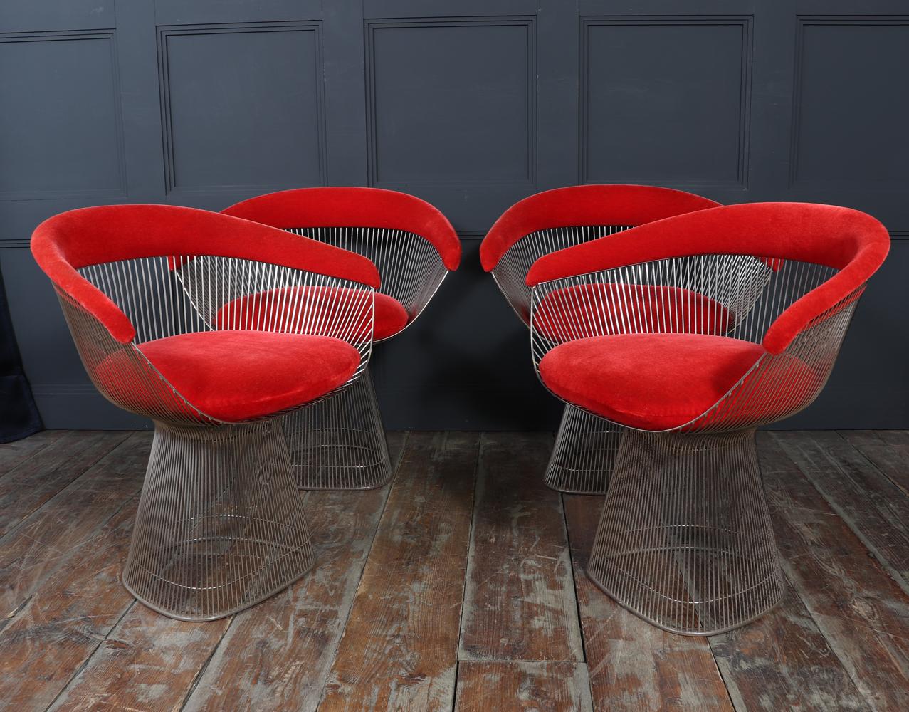 Set di quattro poltrone da pranzo Warren Platner per Knoll, anni '60 In condizioni buone in vendita a Paddock Wood Tonbridge, GB