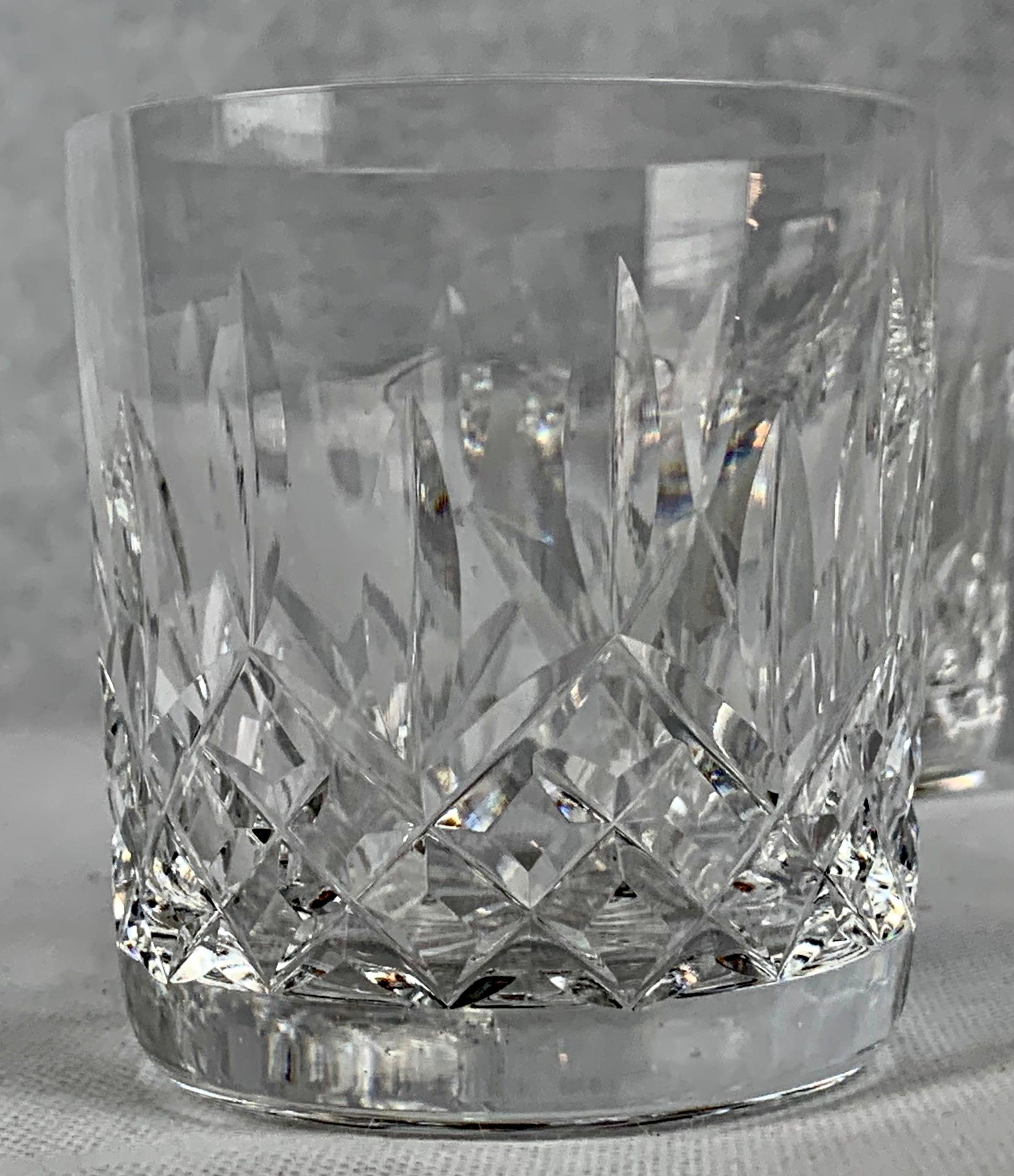   Set of Four Old Fashioned Cut Crystal Glasses by Waterford in Pattern Lismore  In Good Condition In West Palm Beach, FL