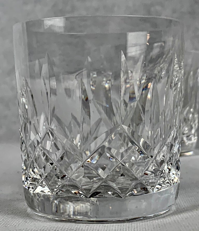 Set of Four Old Fashioned Cut Crystal Glasses by Waterford in Pattern