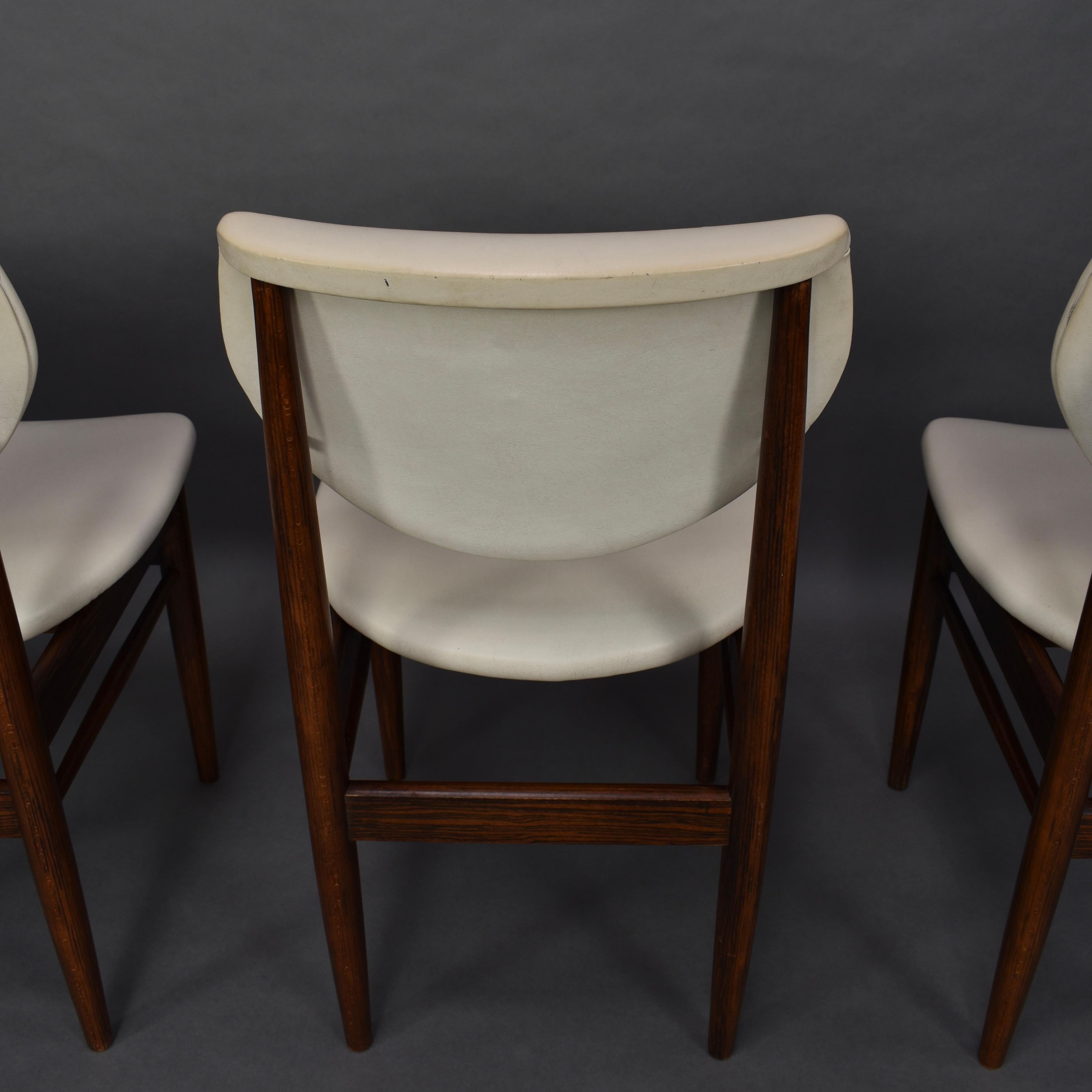 Set of Four Wenge Dining Room Chairs, circa 1960 For Sale 6