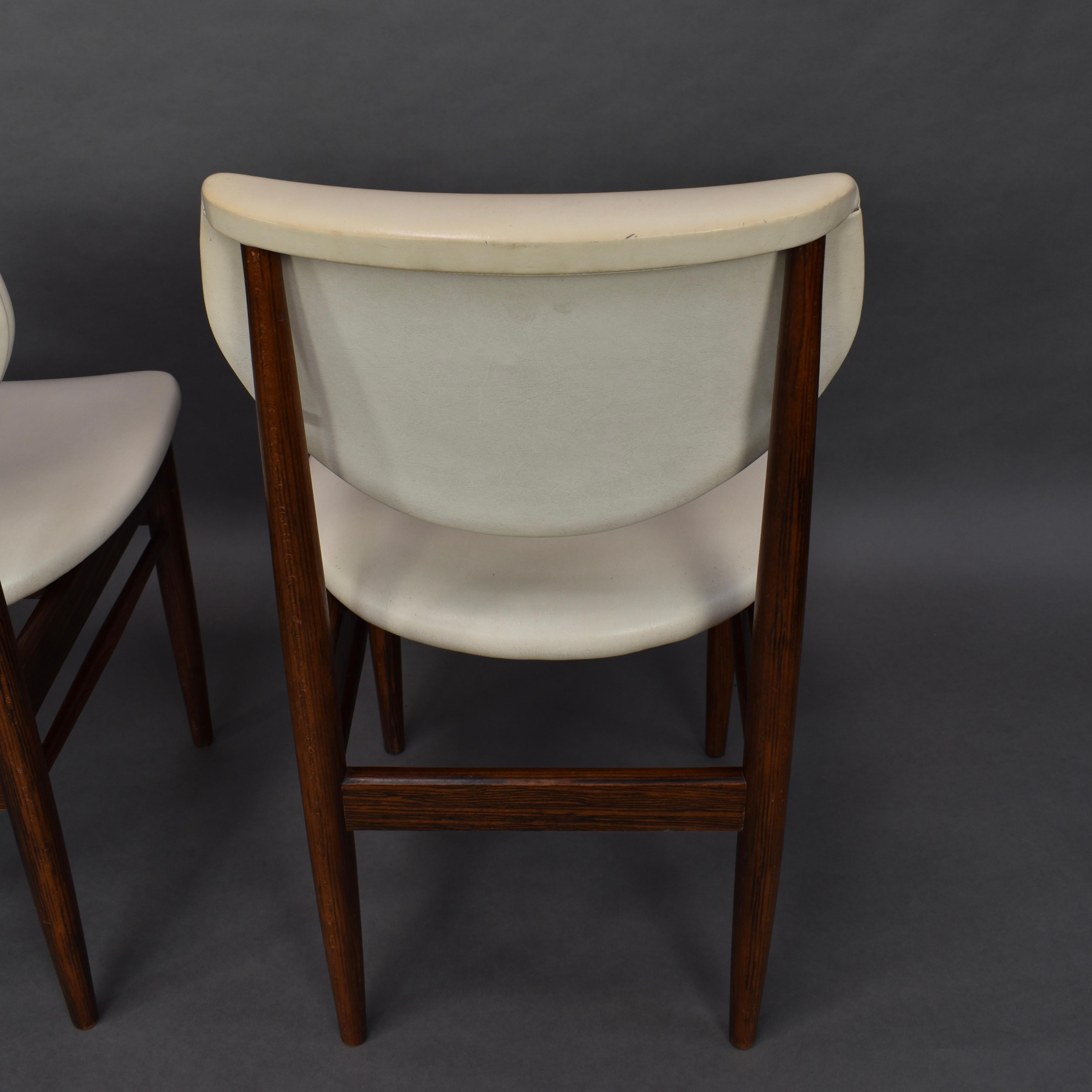 Set of Four Wenge Dining Room Chairs, circa 1960 For Sale 7