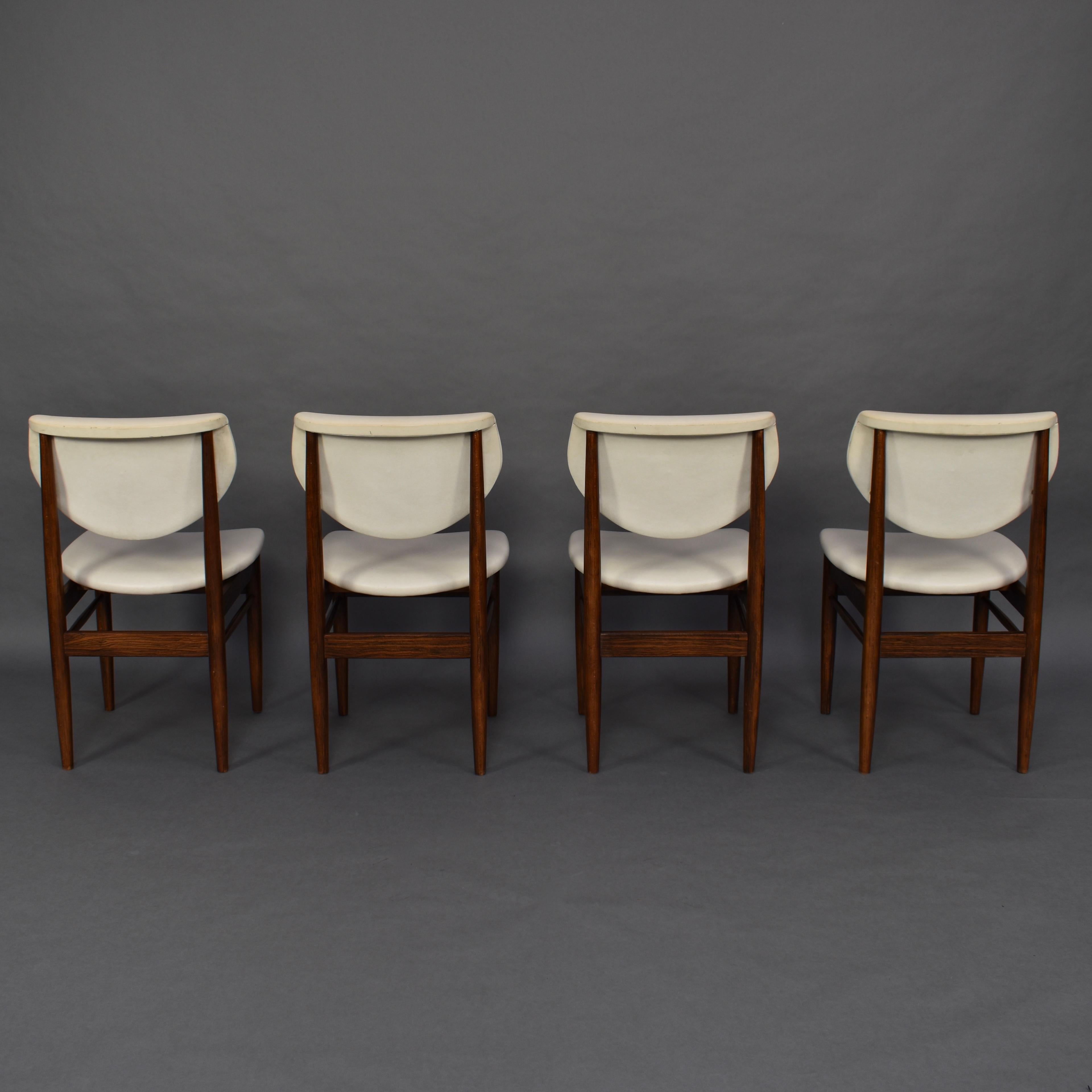 Scandinavian Modern Set of Four Wenge Dining Room Chairs, circa 1960 For Sale