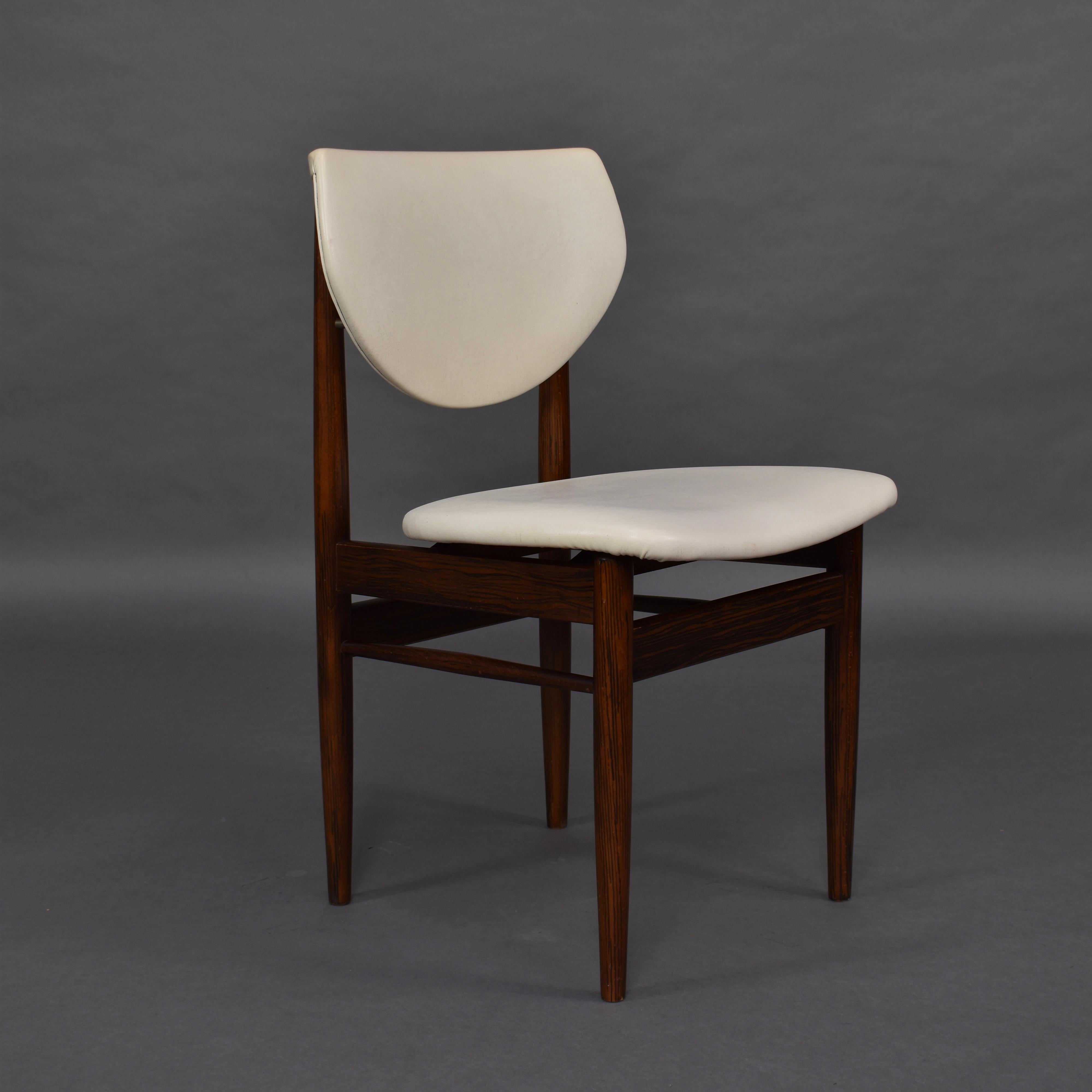 Dutch Set of Four Wenge Dining Room Chairs, circa 1960 For Sale
