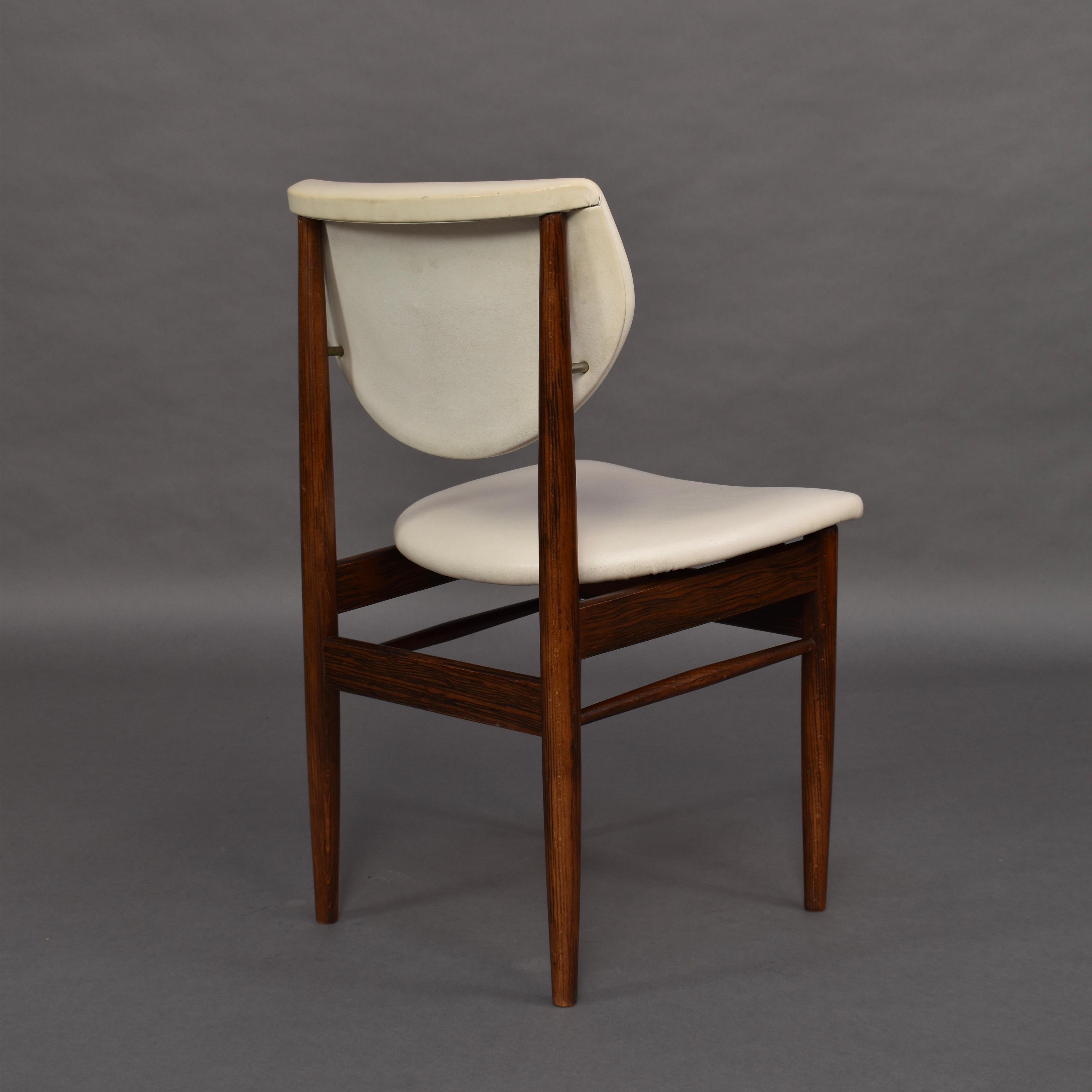Mid-20th Century Set of Four Wenge Dining Room Chairs, circa 1960 For Sale