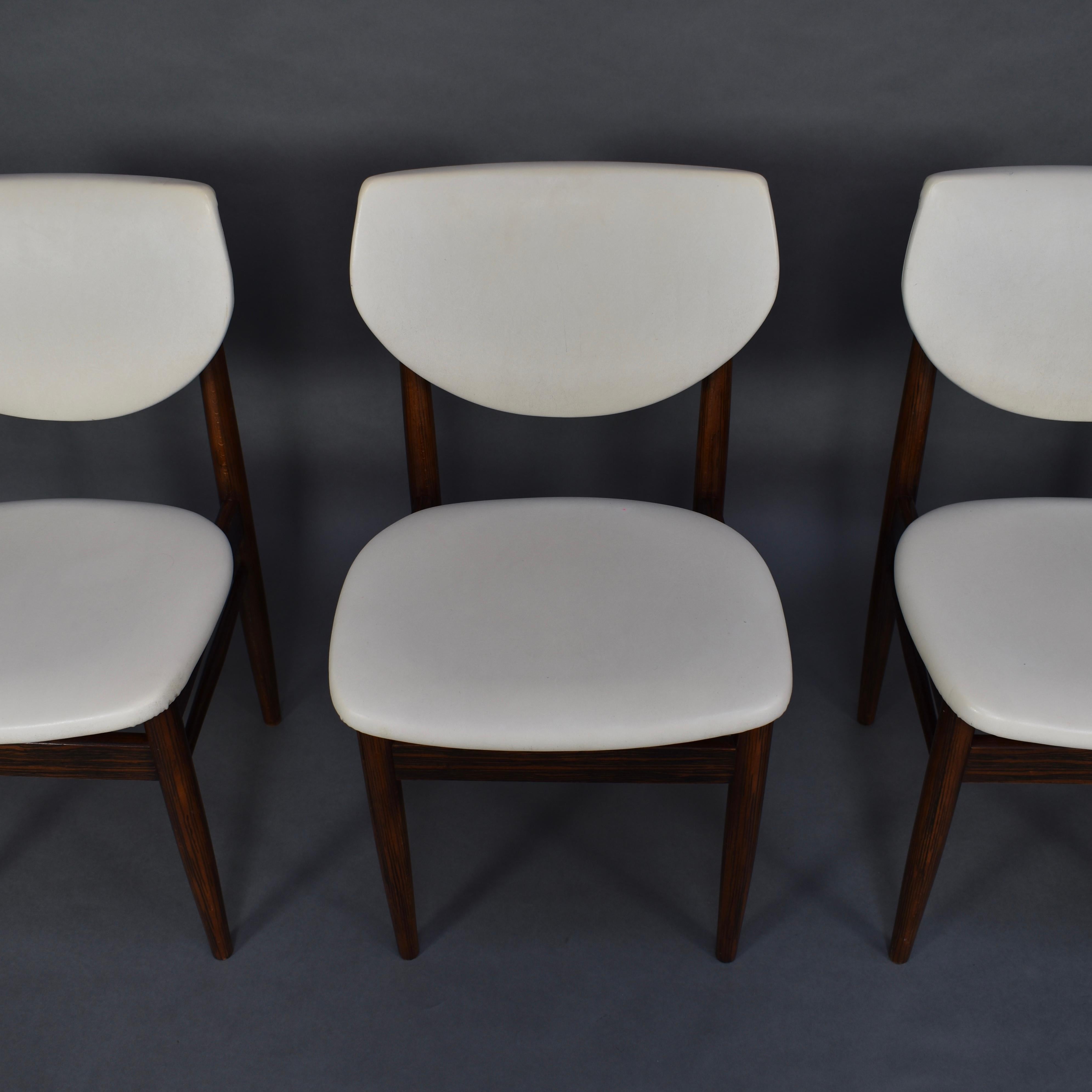 Set of Four Wenge Dining Room Chairs, circa 1960 For Sale 1