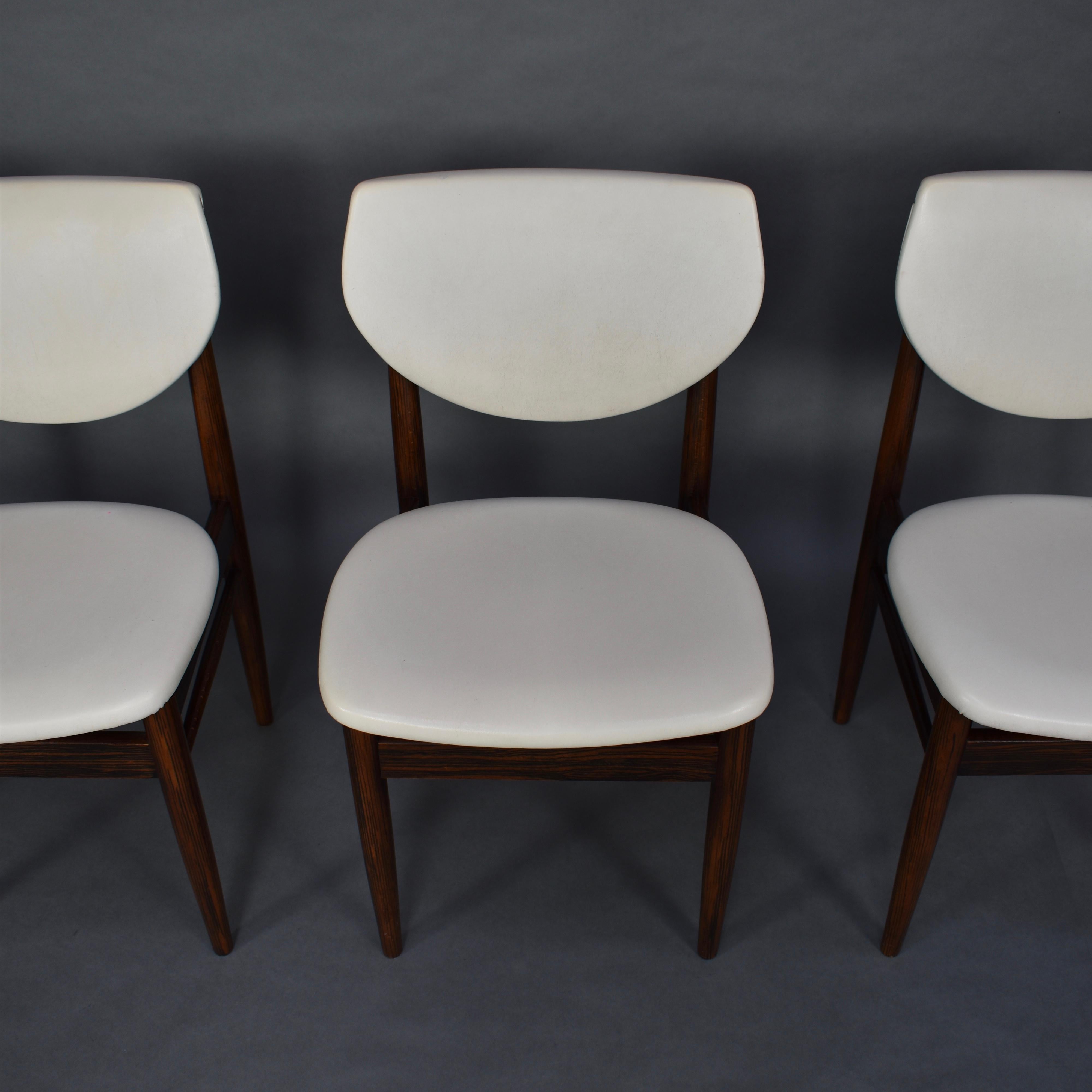 Set of Four Wenge Dining Room Chairs, circa 1960 For Sale 2