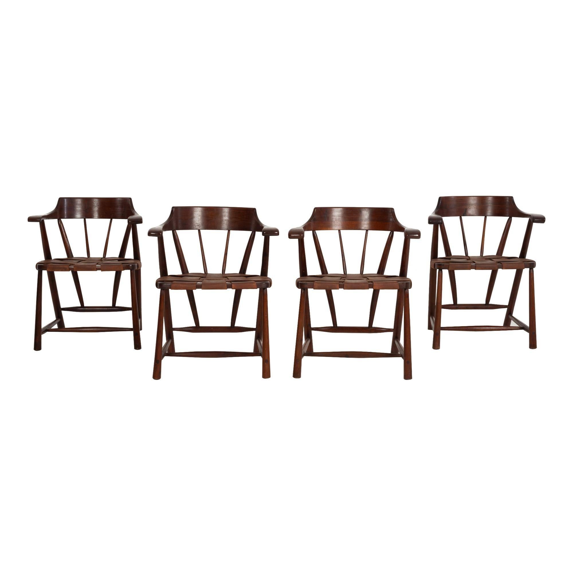 Set of Four Wharton Esherick Captains Chairs 1955 For Sale 7