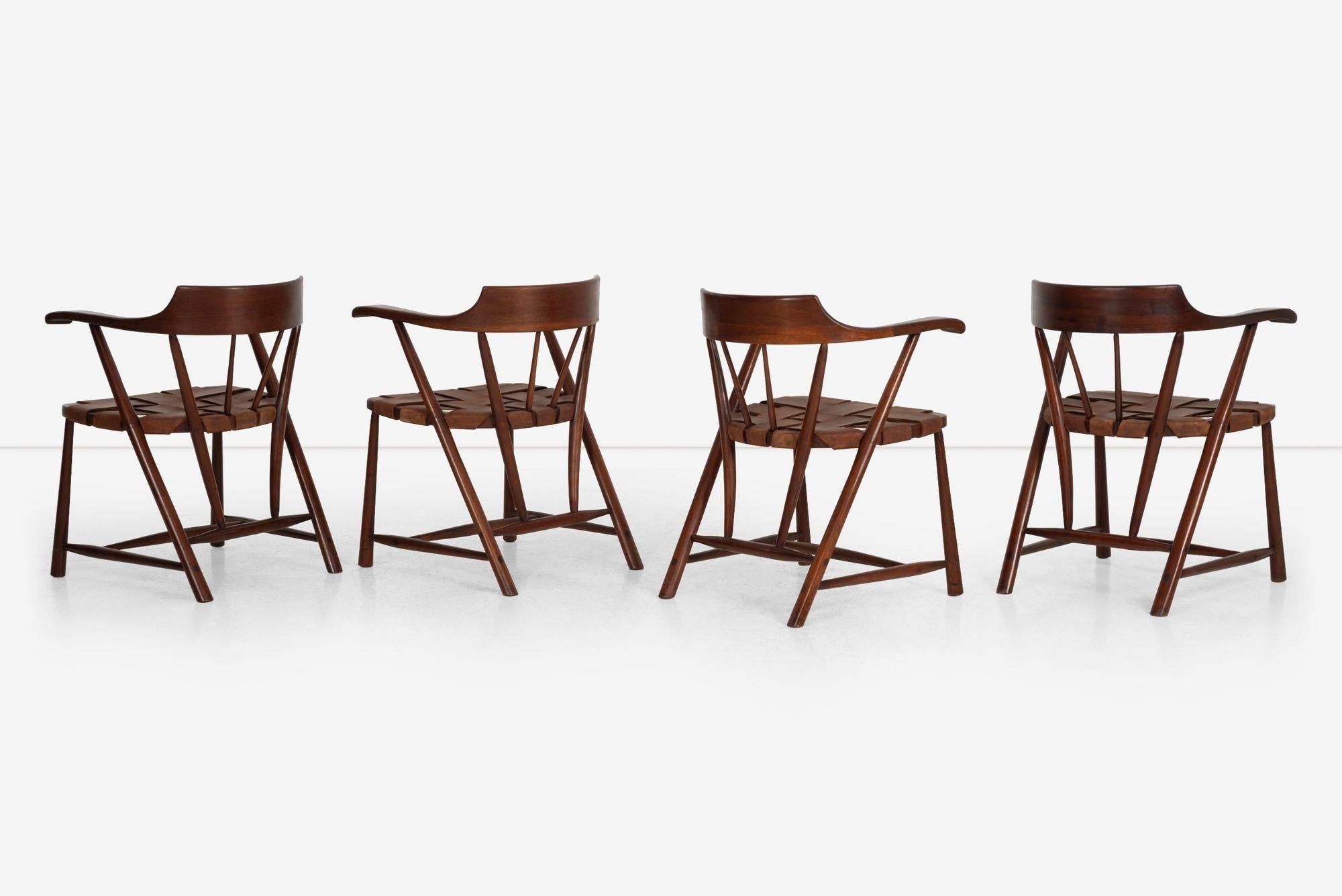 Mid-20th Century Set of Four Wharton Esherick Captains Chairs 1955 For Sale