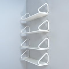 Set of Four White Alvar Aalto Minimalistic Shelves 112B in Birch, Artek 1960s