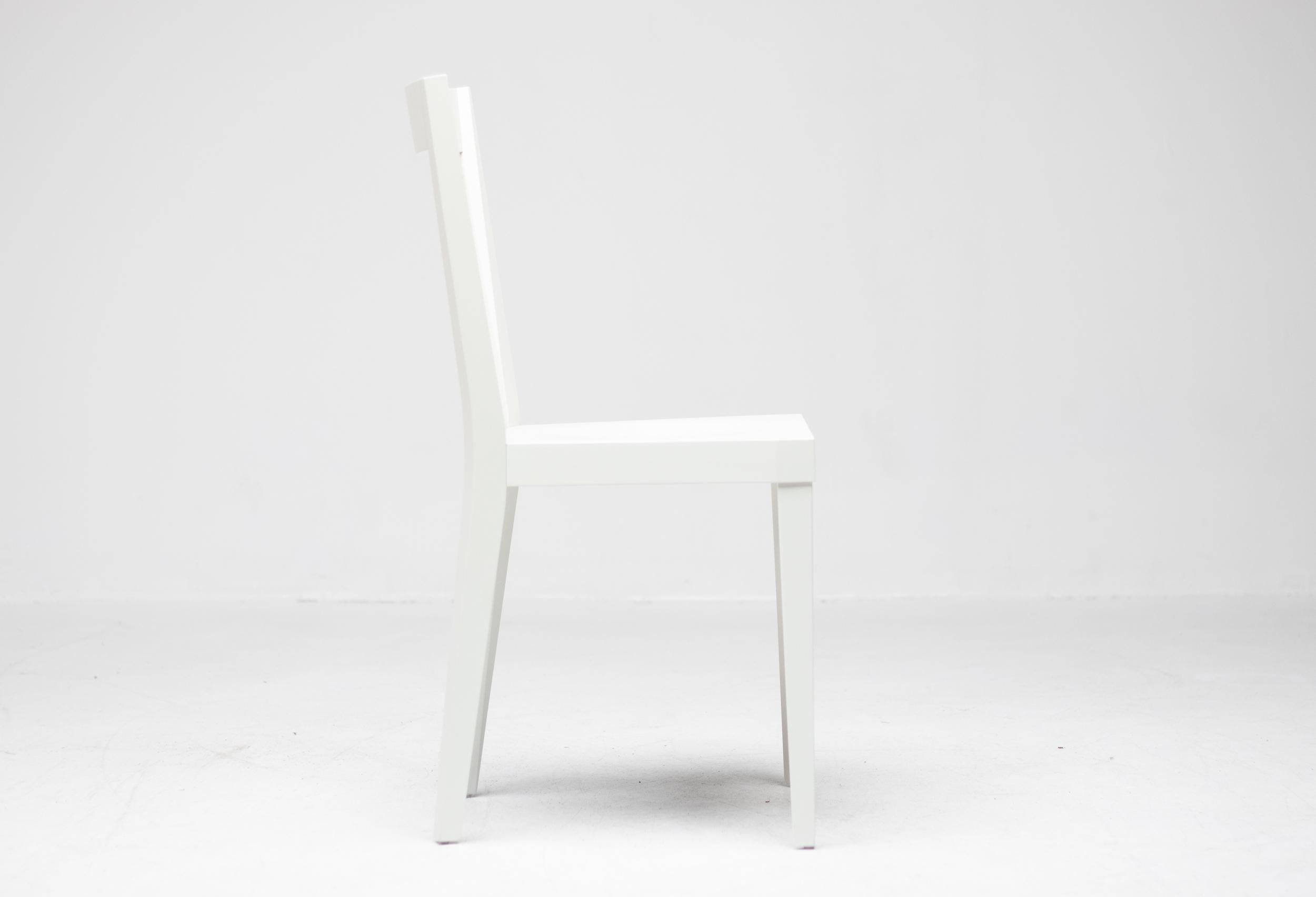 Lacquered Set of Four White Gio Ponti Livia Chairs For Sale