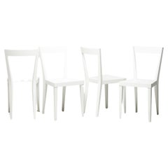 Ensemble de quatre chaises blanches Gio Ponti Livia