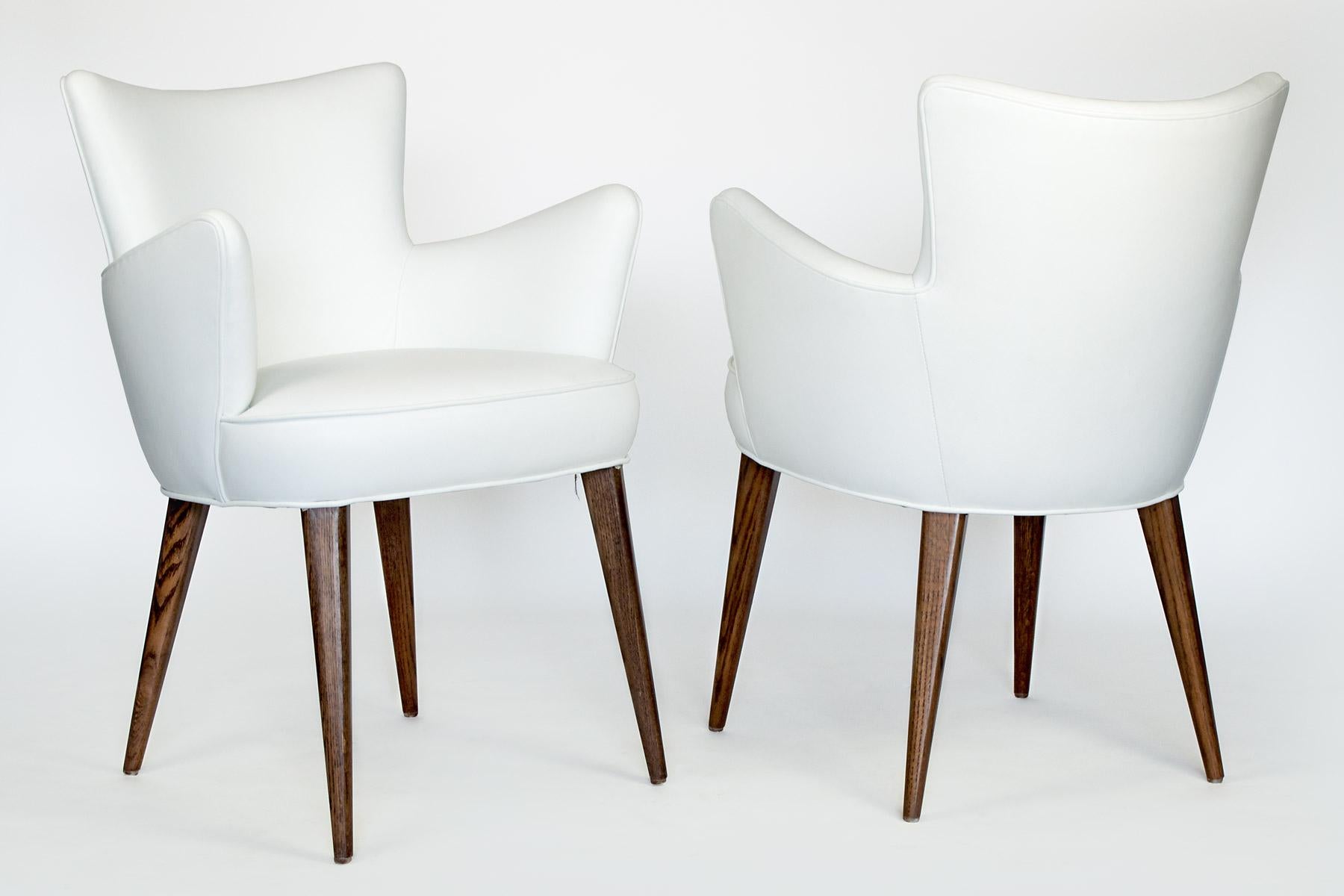 American Set of Four White Leather Aube Chairs by Bourgeois Boheme Atelier For Sale