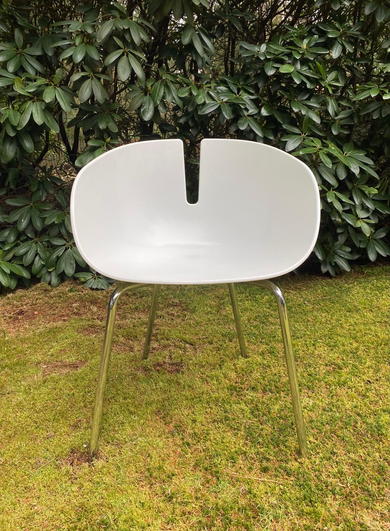 Steel Set of Four White Moroso Chairs, Model Fjord, by Patricia Urquiola 2002 For Sale