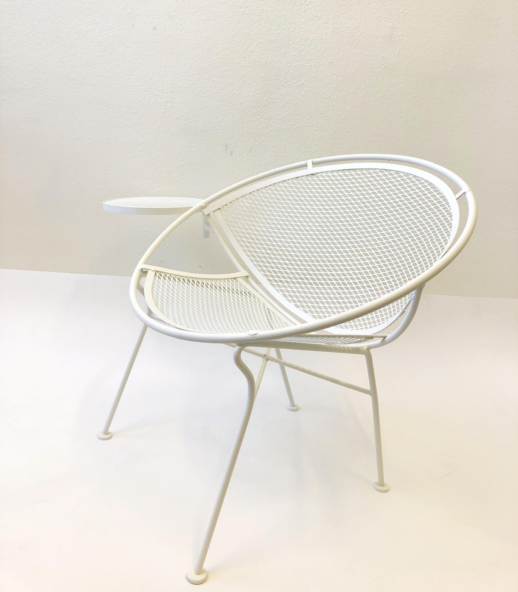 Set of Four White Powder Coated Patio Chairs by Salterini 3