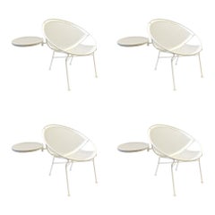 Set of Four White Powder Coated Patio Chairs by Salterini