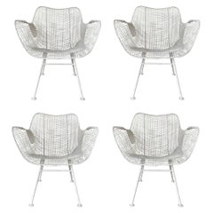 Set of Four WhiteWoodard Sculptura Armchairs