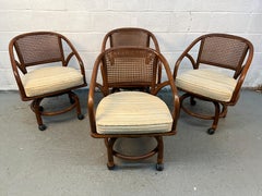 Set of Four Wicker and Rattan Dining Chairs by Clark Casual Furniture Inc.