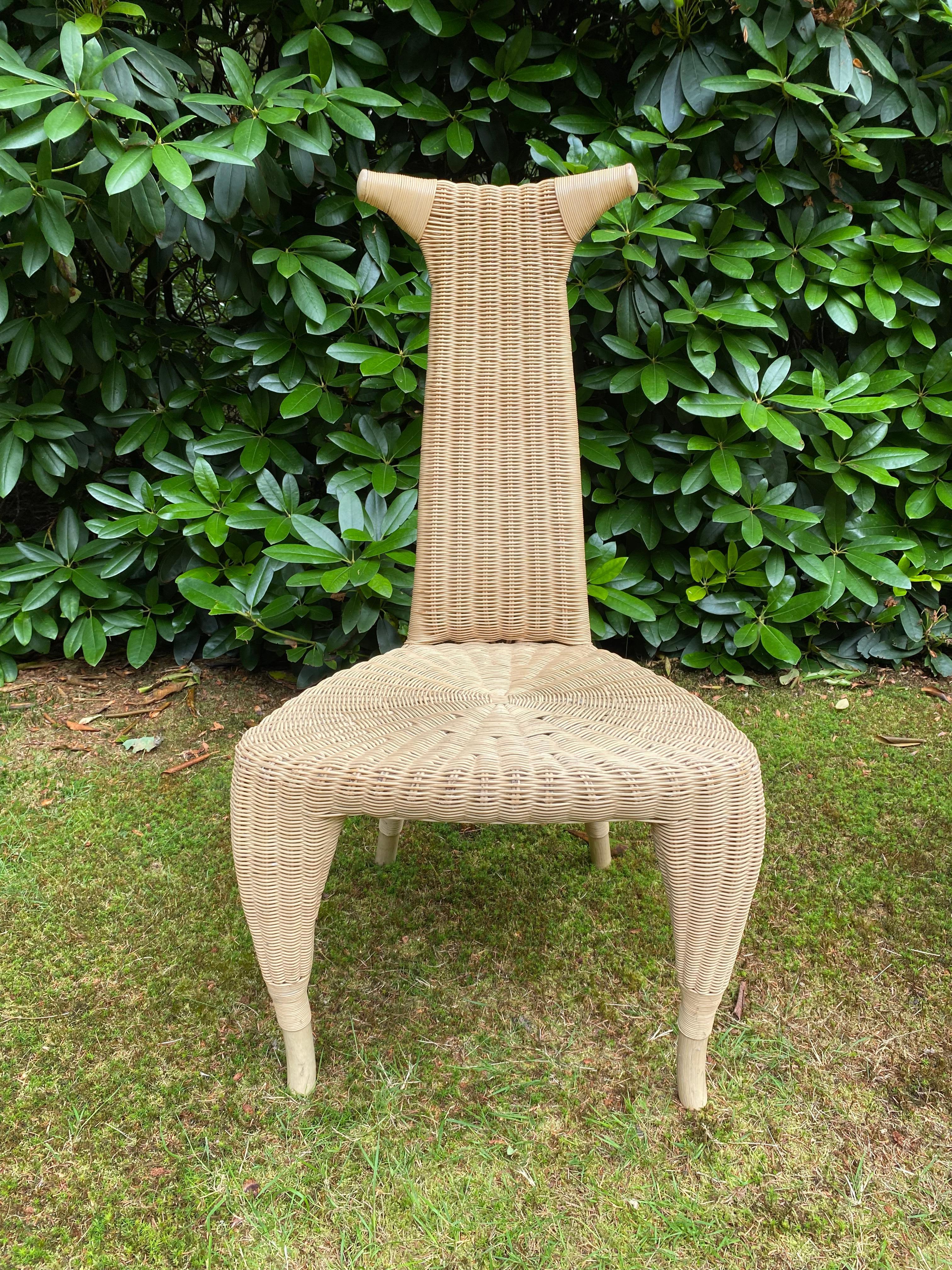 Set of Four Wicker Pierantonio Bonacina Dining Room Chairs, Model Carmen For Sale 2