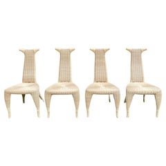 Set of Four Wicker Pierantonio Bonacina Dining Room Chairs, Model Carmen