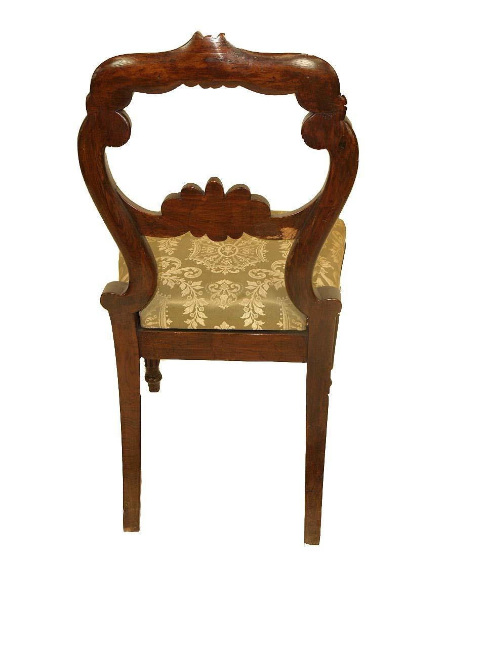 Set of Four William 4th Carved Rosewood Side Chairs For Sale 3