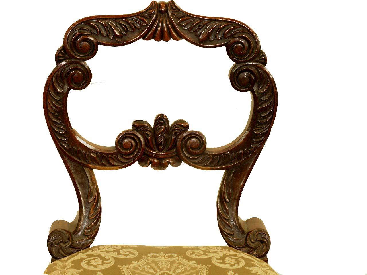 Set of Four William 4th Carved Rosewood Side Chairs For Sale 5