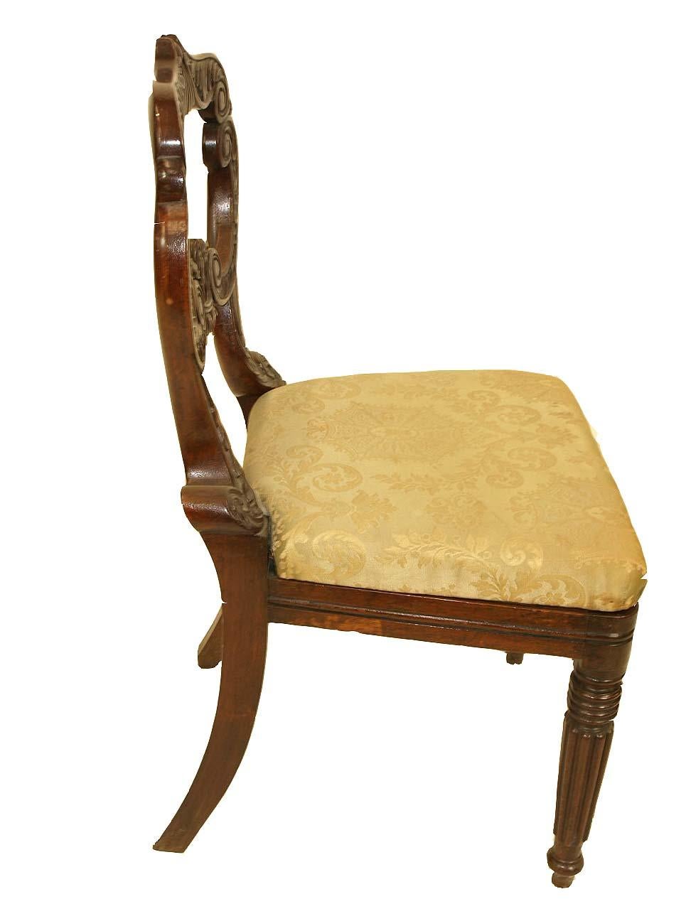 Hand-Carved Set of Four William 4th Carved Rosewood Side Chairs For Sale