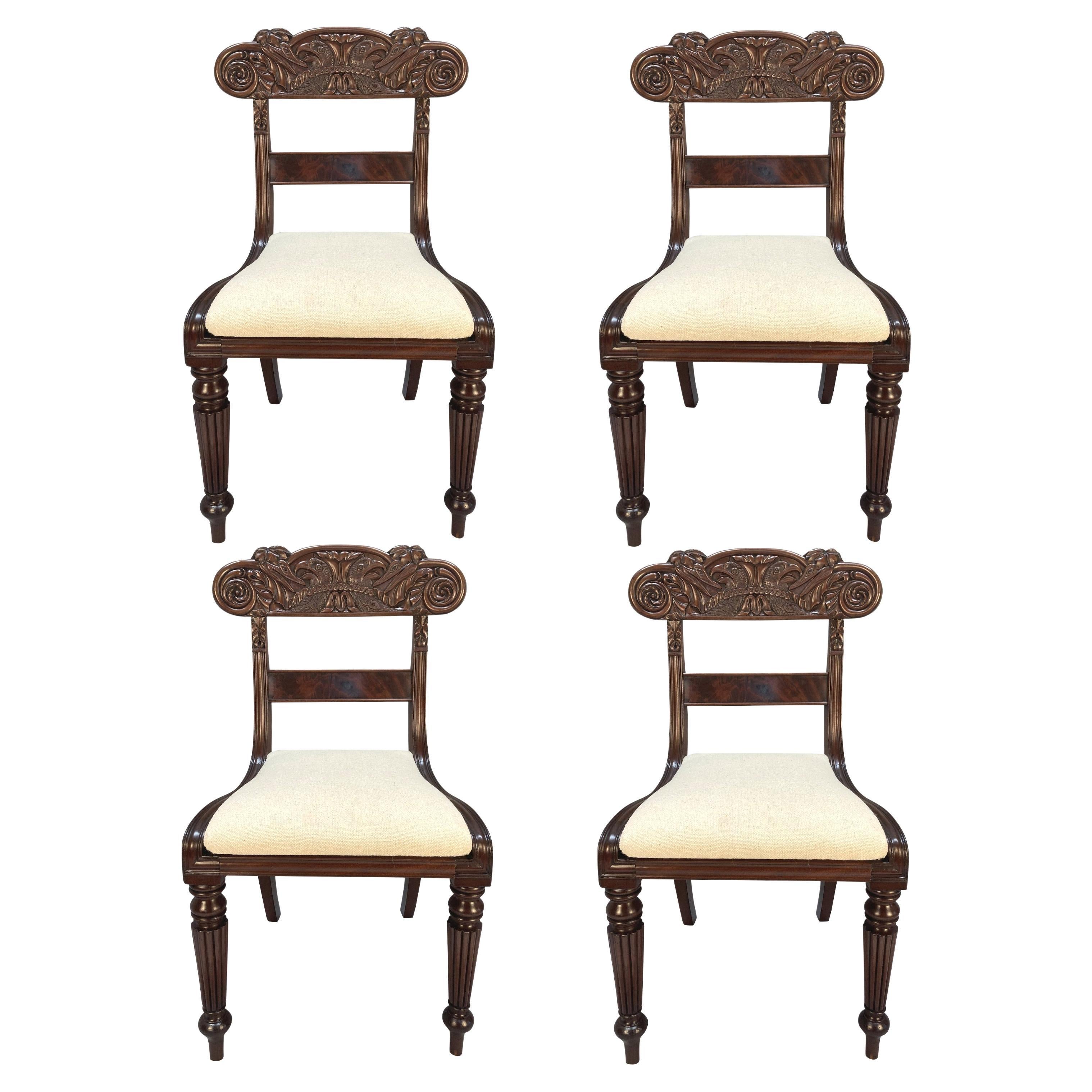 Set Of Four William IV Anglo-Indian Dining Chairs