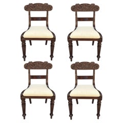 Set di quattro sedie da pranzo anglo-indiane William IV