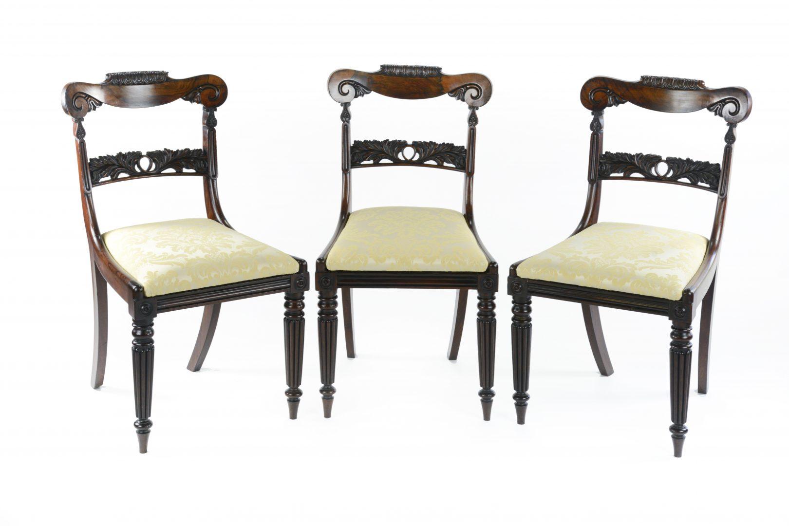 Set of Four William IV Rosewood Library Chairs Attributed to Gillows 3