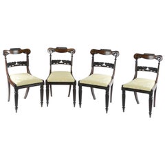 Set of Four William IV Rosewood Library Chairs Attributed to Gillows