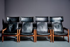 Set of Four Wingback Armchairs 4365 by Søren Hansen for Fritz Hansen Denmark