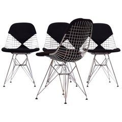 Set of Four Wire Dining Chairs by Eames for Herman Miller Model DKR, 1960s