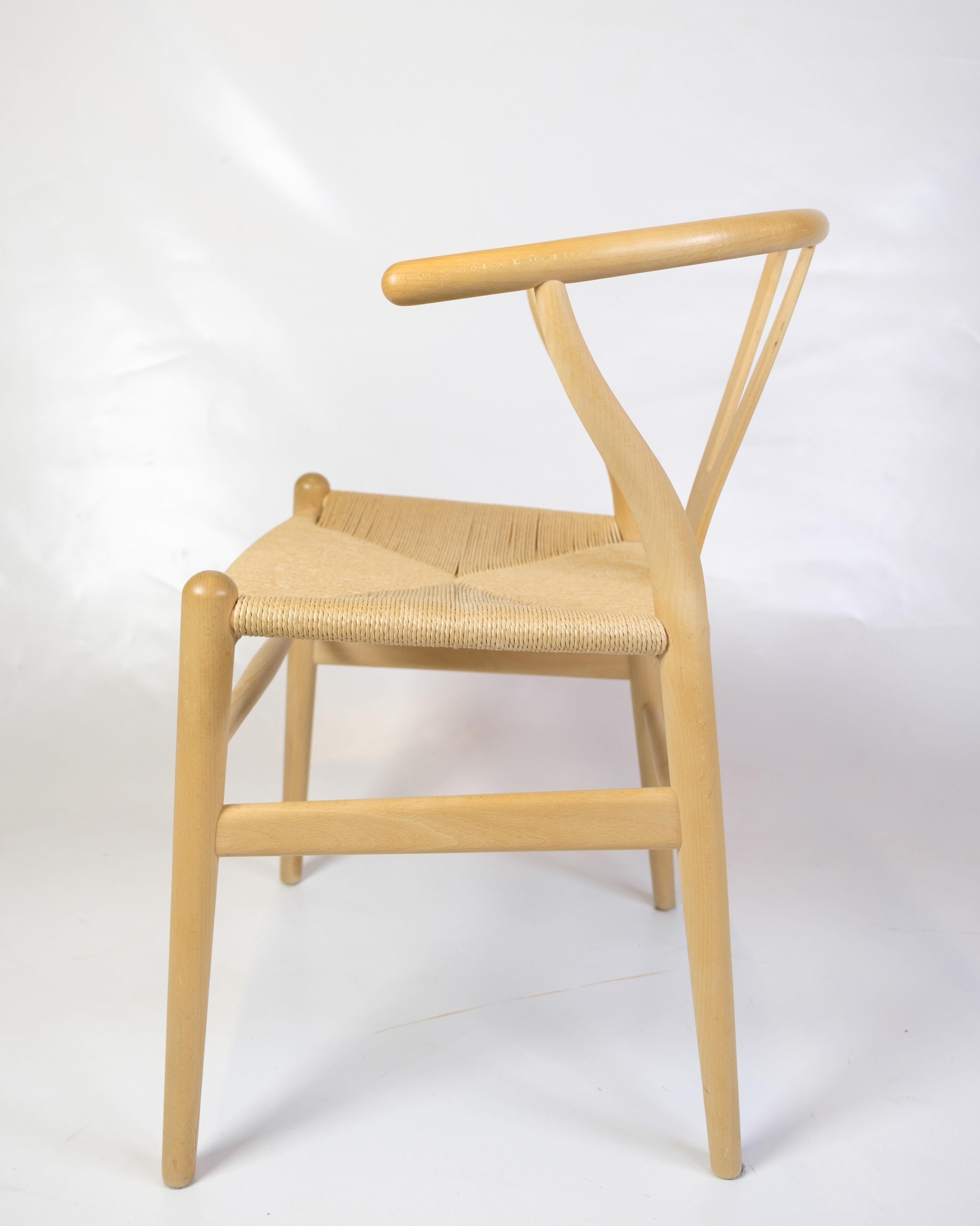 Hêtre Ensemble de quatre chaises Wishbone modèle Ch24 fabriquées en hêtre par Hans J. Wegner en vente