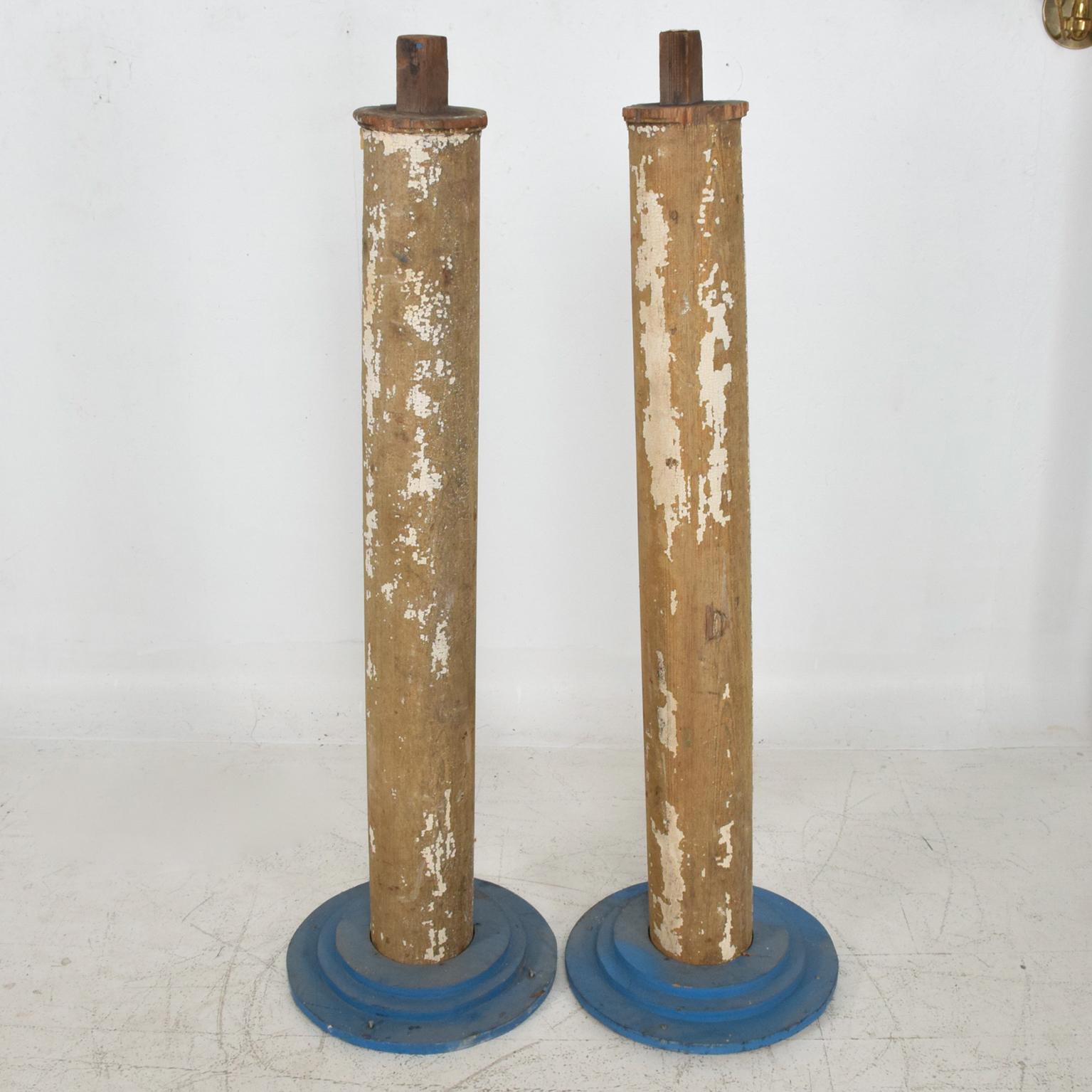 Patinated Set of Four Wood Architectural Wood Columns