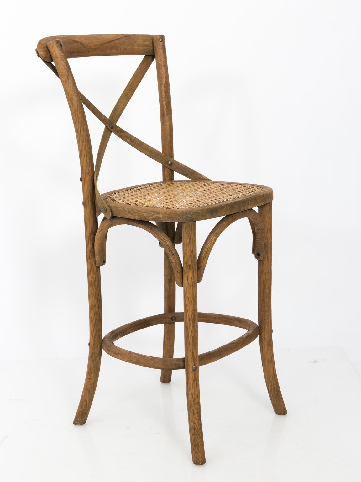 20th Century Set of Four Wood Barstools