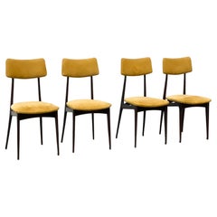 Set of four wood Italian dining chairs