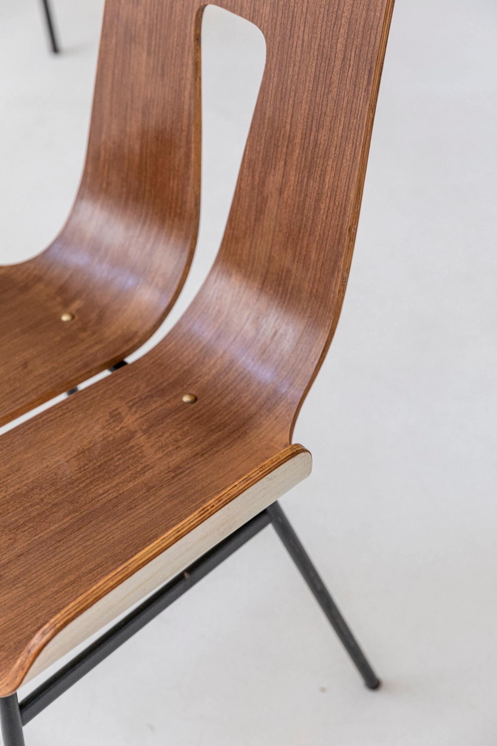 Set of Four Wooden Chairs by Carlo Ratti 8