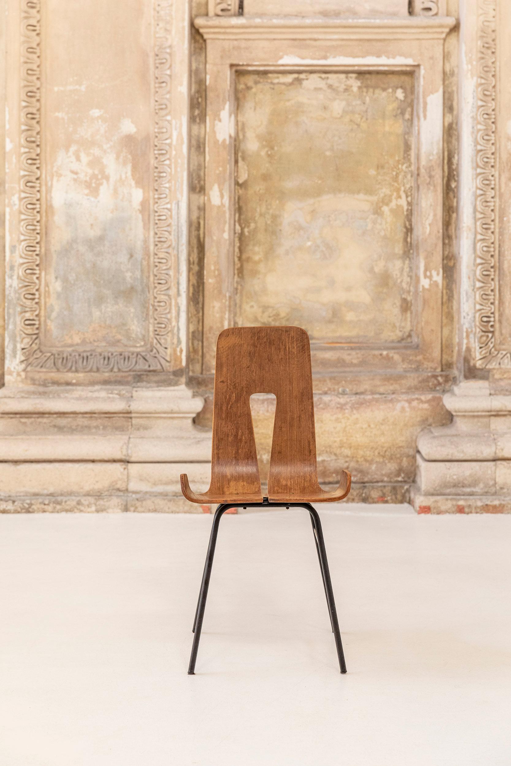 Set of Four Wooden Chairs by Carlo Ratti 1