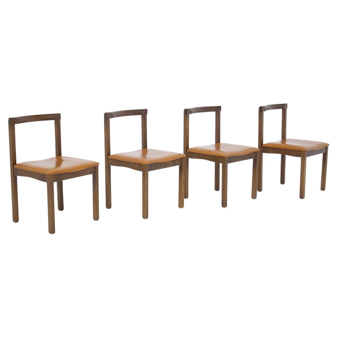 Set of Four Wooden Chairs by Vittorio Introini for Sormani