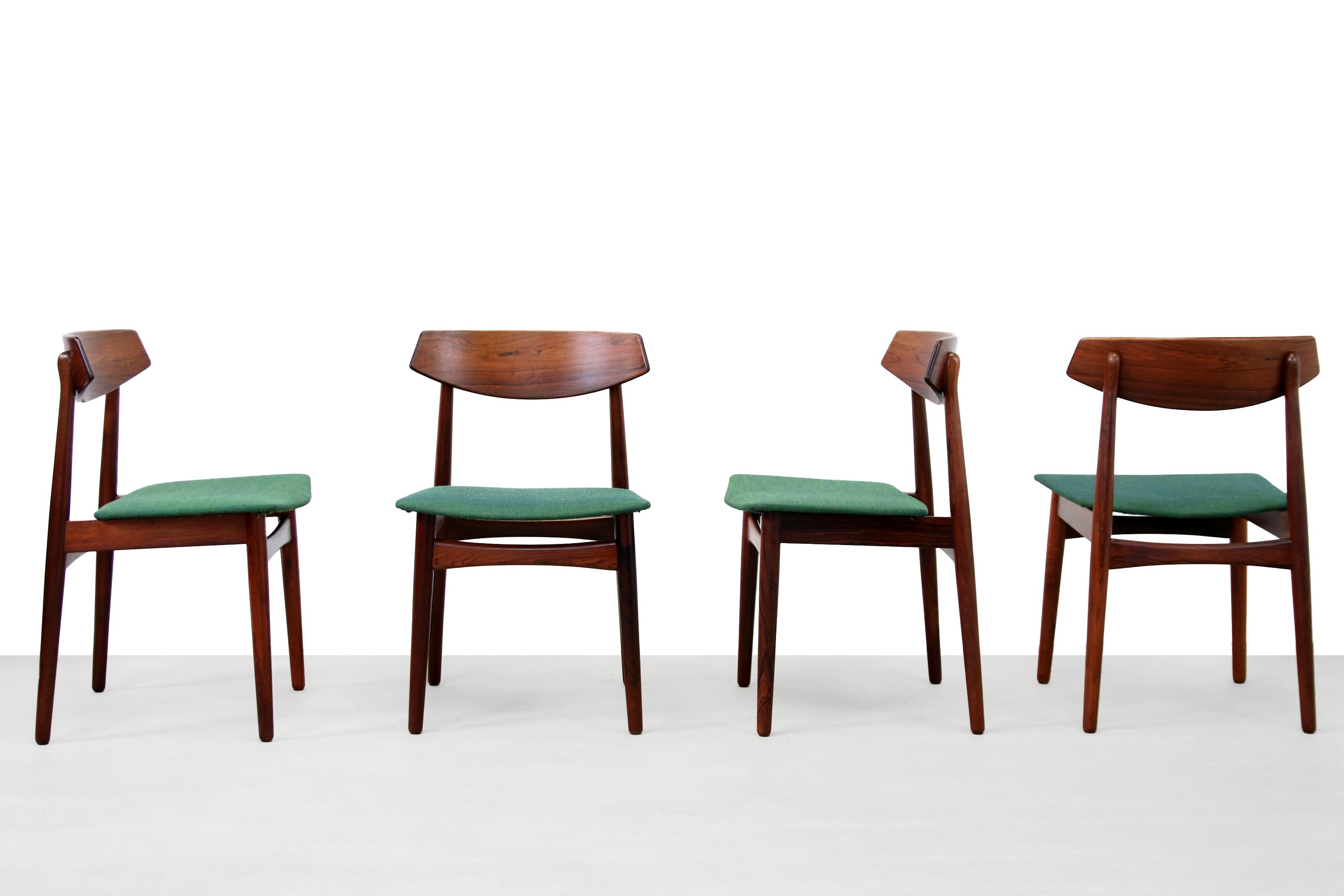 Mid-Century Modern Set of 4 Mid Century teak Danish Design Chairs by Skovby Mobler, Denmark 1960's
