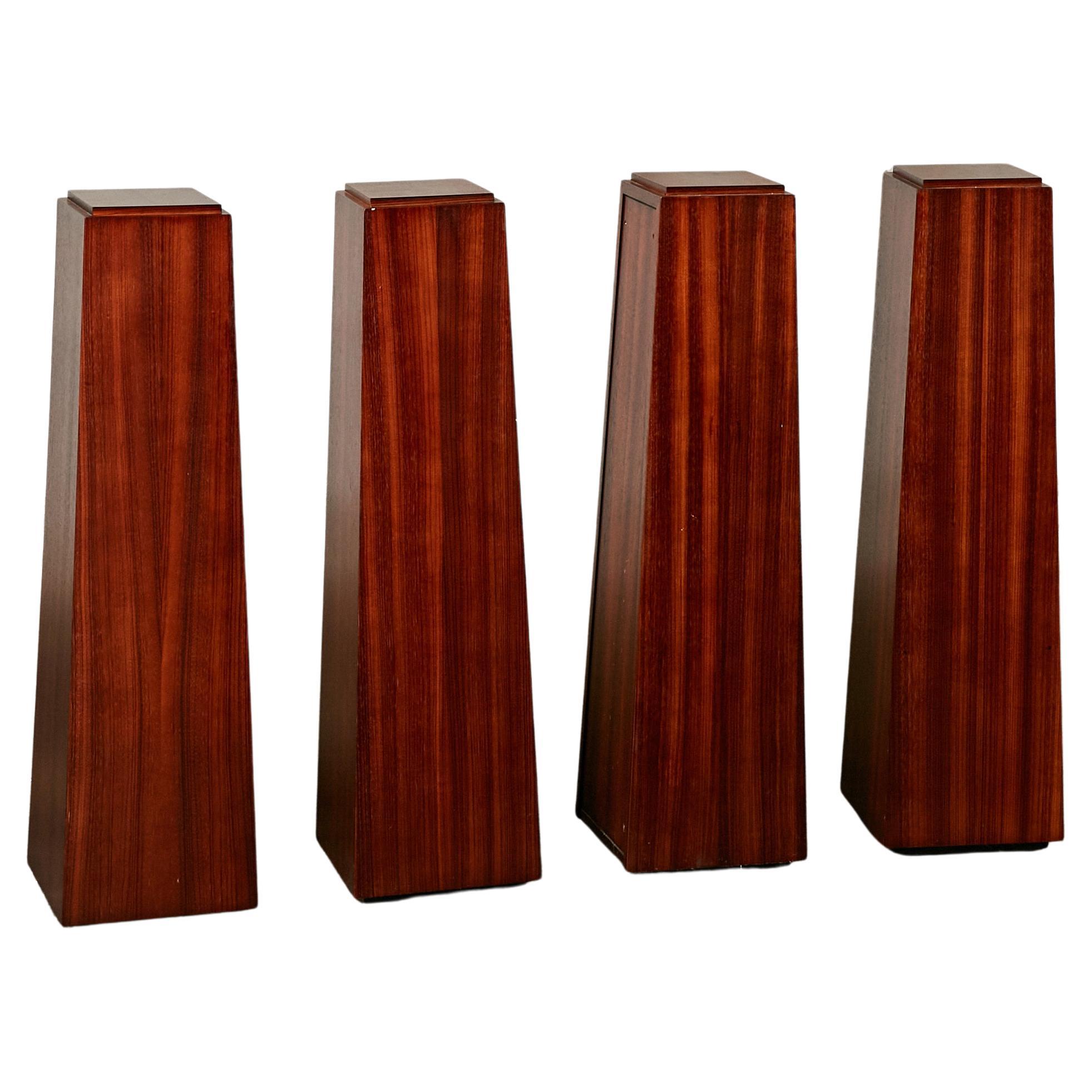 Set of Four Wooden Pedestal