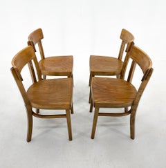Set of Four Wooden Ton Chairs, Czechoslovakia, 1960s