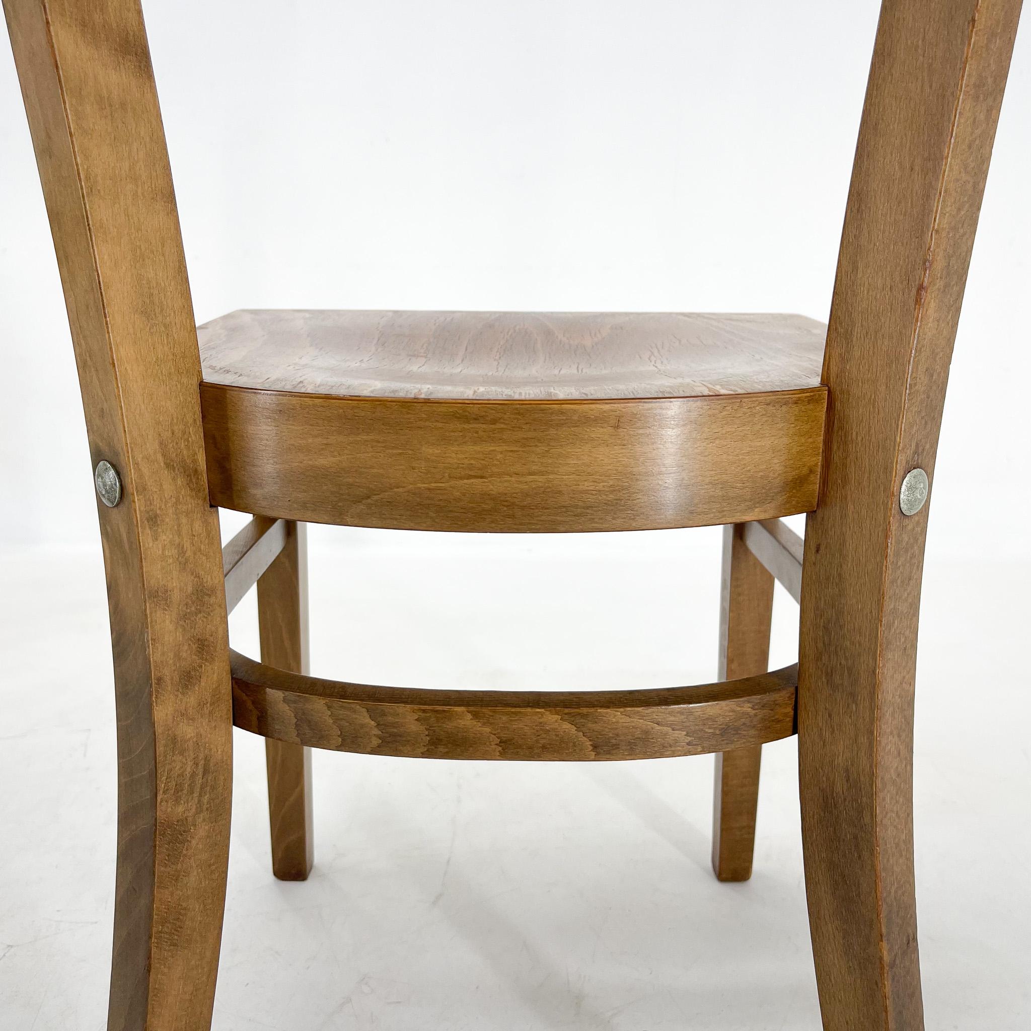 Set of Four Wooden Ton Chairs, Czechoslovakia, 1960s For Sale 2