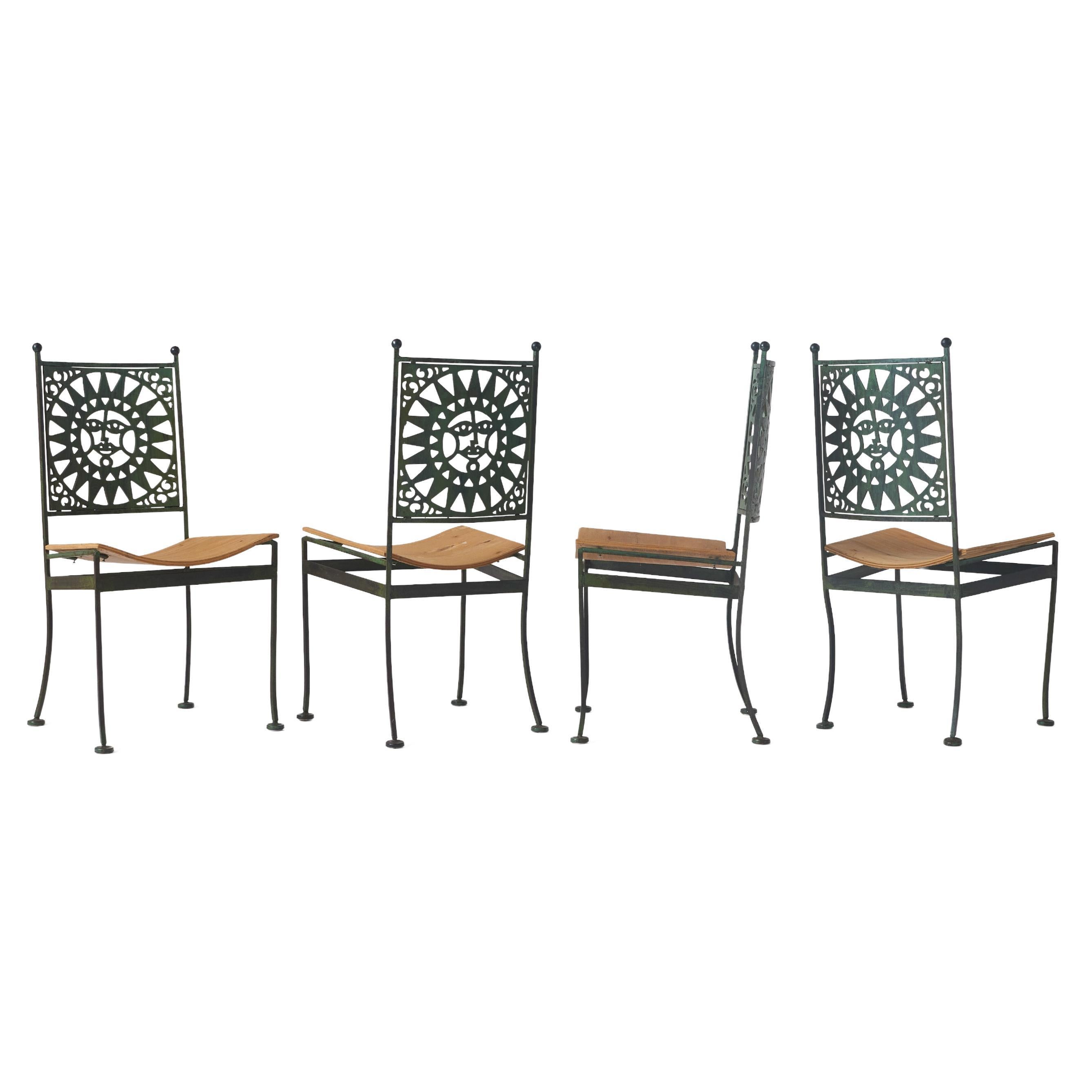 Set of Four Wrought Iron Chairs by Arthur Umanoff
