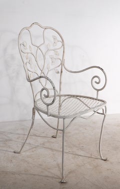 Juego de cuatro sillas de jardín de hierro forjado by Salterini