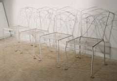 Set of Four Wrought Iron Garden Patio Chairs Possibly by Woodard c 1950/1970s