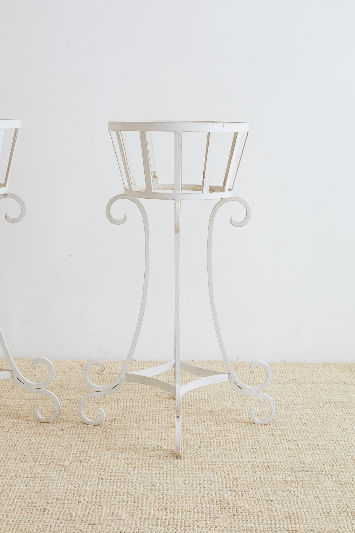 Victorian Set of Four Wrought Iron Painted Plant Stands