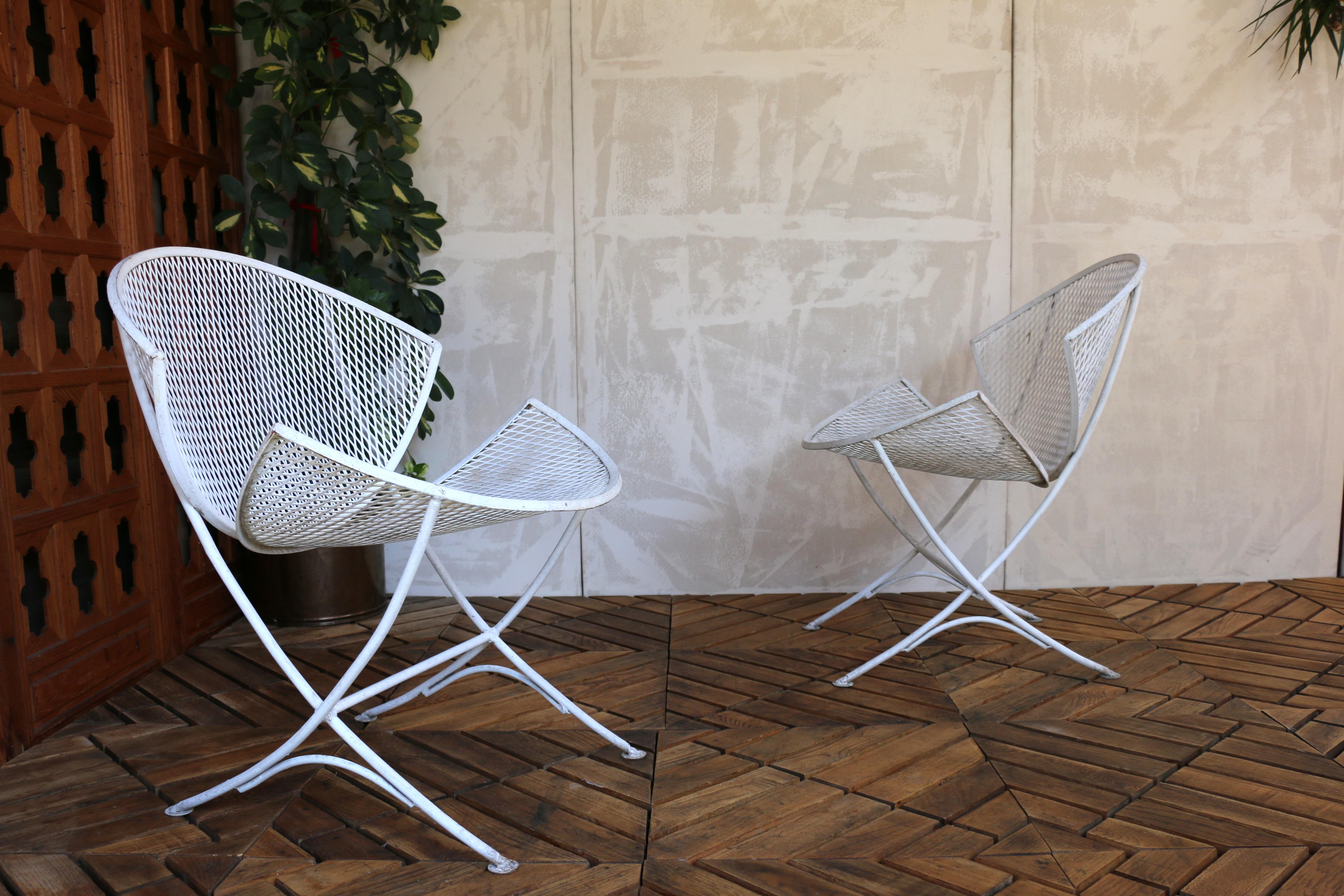 Set of Four Wrought Iron Patio Chairs by Maurizio Tempestini for Salterini For Sale 8